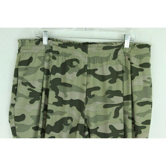 Attitudes by Renee Pants Joggers Camo Green Womens 2X Petite - Picture 4 of 8